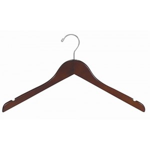 17" Space Saver Walnut/Chrome Hanger