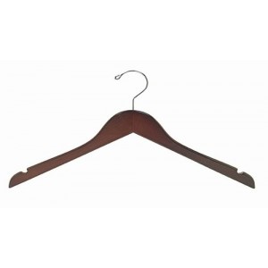 Petite & Small Walnut/ChromeSpace Saver Smart Hanger